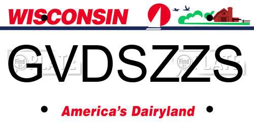 GVDSZZS Wisconsin License Plate