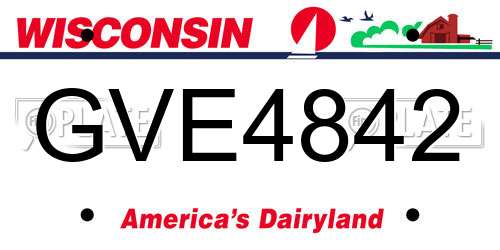 GVE4842 Wisconsin License Plate