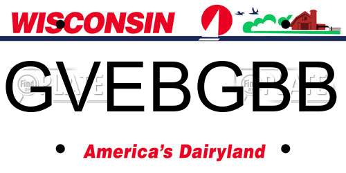 GVEBGBB Wisconsin License Plate
