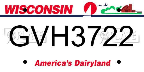 GVH3722 Wisconsin License Plate