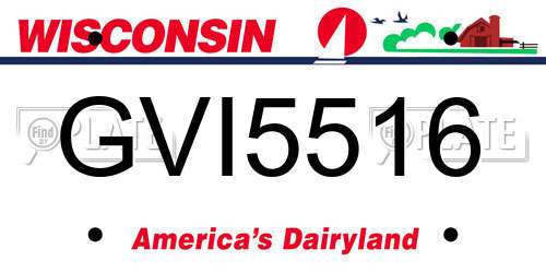 GVI5516 Wisconsin License Plate
