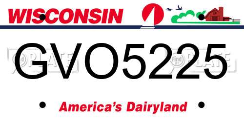 GVO5225 Wisconsin License Plate