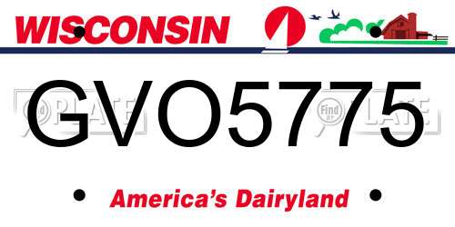 GVO5775 Wisconsin License Plate