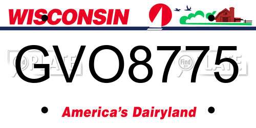 GVO8775 Wisconsin License Plate