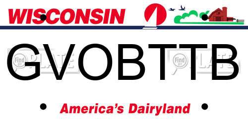 GVOBTTB Wisconsin License Plate