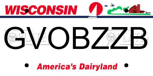 GVOBZZB Wisconsin License Plate