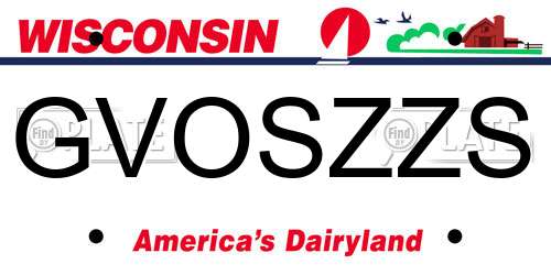 GVOSZZS Wisconsin License Plate