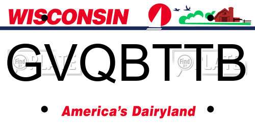 GVQBTTB Wisconsin License Plate