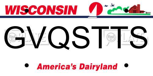 GVQSTTS Wisconsin License Plate