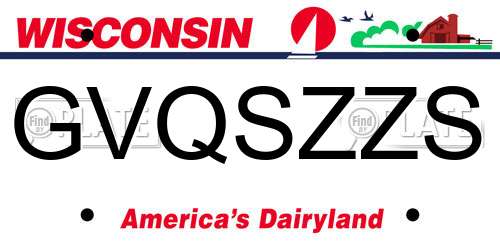 GVQSZZS Wisconsin License Plate