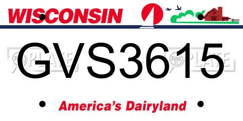 GVS3615 Wisconsin License Plate