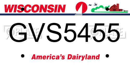 GVS5455 Wisconsin License Plate