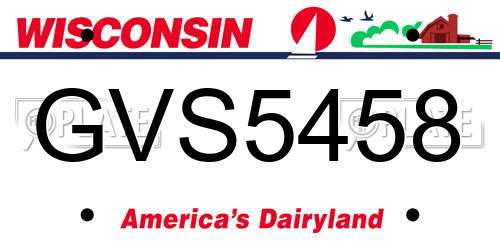 GVS5458 Wisconsin License Plate