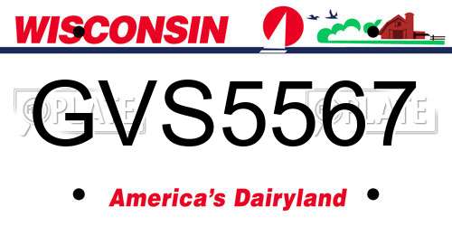 GVS5567 Wisconsin License Plate