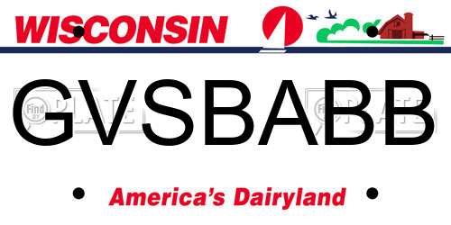 GVSBABB Wisconsin License Plate