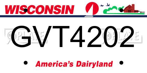 GVT4202 Wisconsin License Plate