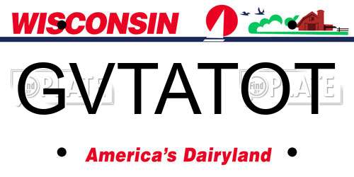 GVTATOT Wisconsin License Plate