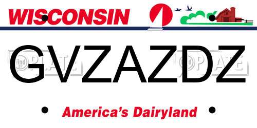 GVZAZDZ Wisconsin License Plate