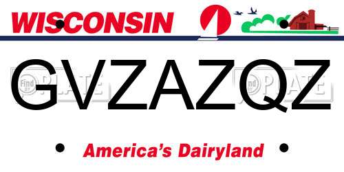 GVZAZQZ Wisconsin License Plate
