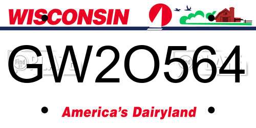 GW2O564 Wisconsin License Plate