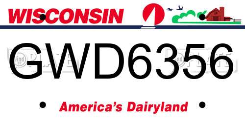 GWD6356 Wisconsin License Plate