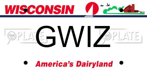 GWIZ Wisconsin License Plate