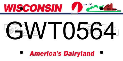 GWT0564 Wisconsin License Plate