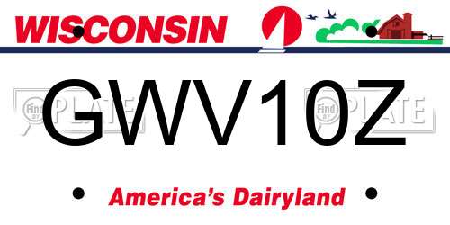 GWV10Z Wisconsin License Plate