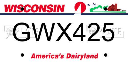 GWX425 Wisconsin License Plate