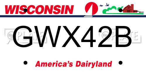 GWX42B Wisconsin License Plate