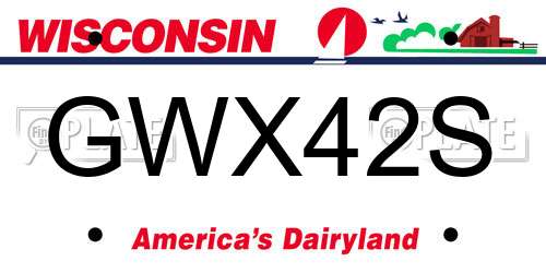GWX42S Wisconsin License Plate