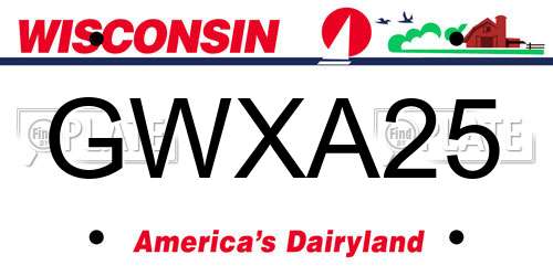 GWXA25 Wisconsin License Plate