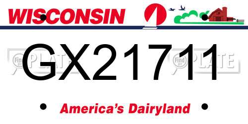 GX21711 Wisconsin License Plate