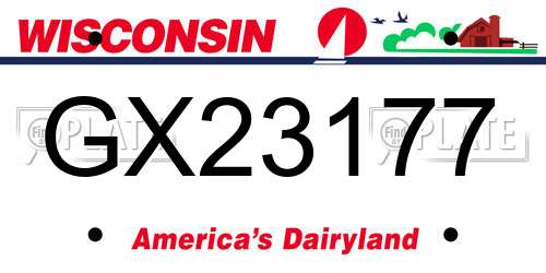 GX23177 Wisconsin License Plate