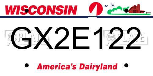 GX2E122 Wisconsin License Plate