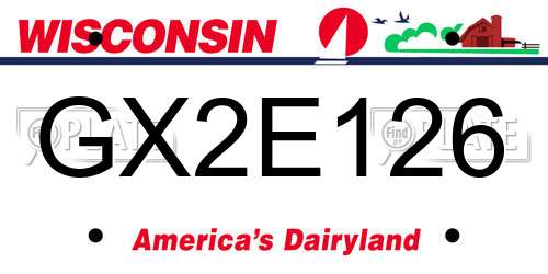 GX2E126 Wisconsin License Plate