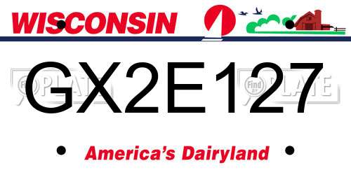 GX2E127 Wisconsin License Plate