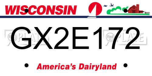 GX2E172 Wisconsin License Plate
