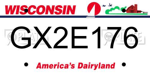 GX2E176 Wisconsin License Plate