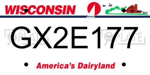 GX2E177 Wisconsin License Plate