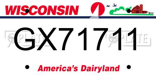 GX71711 Wisconsin License Plate