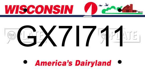 GX7I711 Wisconsin License Plate