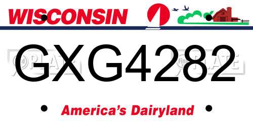 GXG4282 Wisconsin License Plate