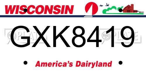 GXK8419 Wisconsin License Plate