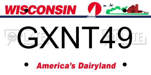 GXNT49 Wisconsin License Plate