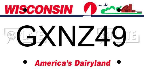 GXNZ49 Wisconsin License Plate