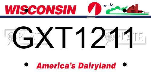 GXT1211 Wisconsin License Plate