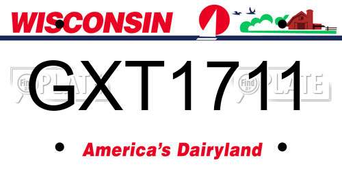 GXT1711 Wisconsin License Plate