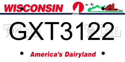 GXT3122 Wisconsin License Plate