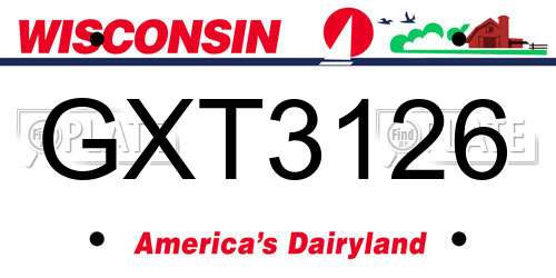 GXT3126 Wisconsin License Plate